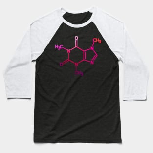 Caffeine Structure Pink Chemistry Coffee Baseball T-Shirt